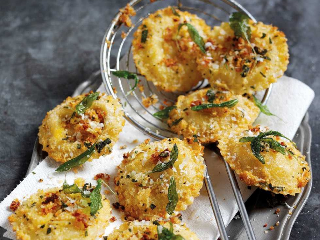 Crispy Parmigiano Reggiano and Sage Ravioli